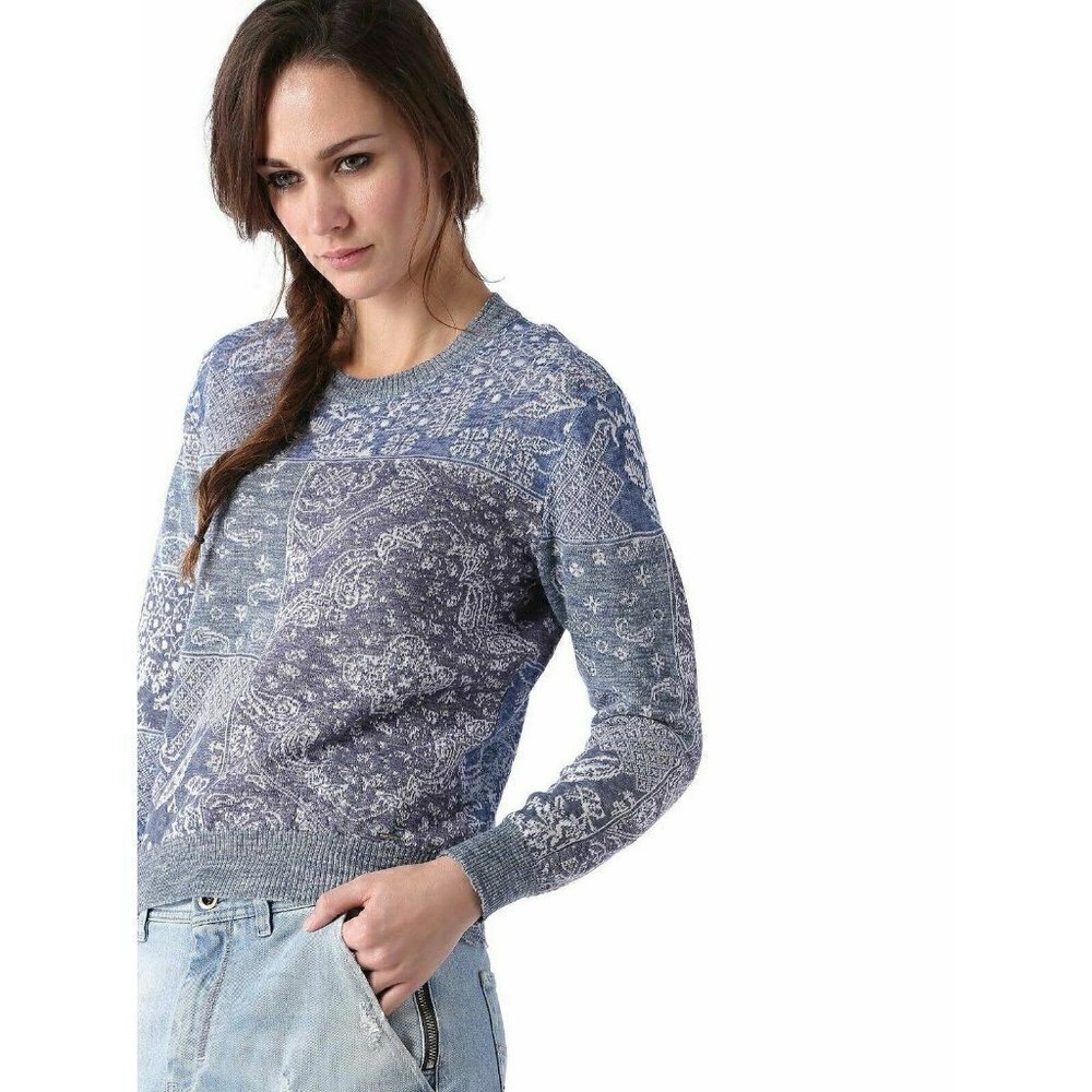 DIESEL Women's Blue M-bandana Sweater Size XS M L $178 DL9